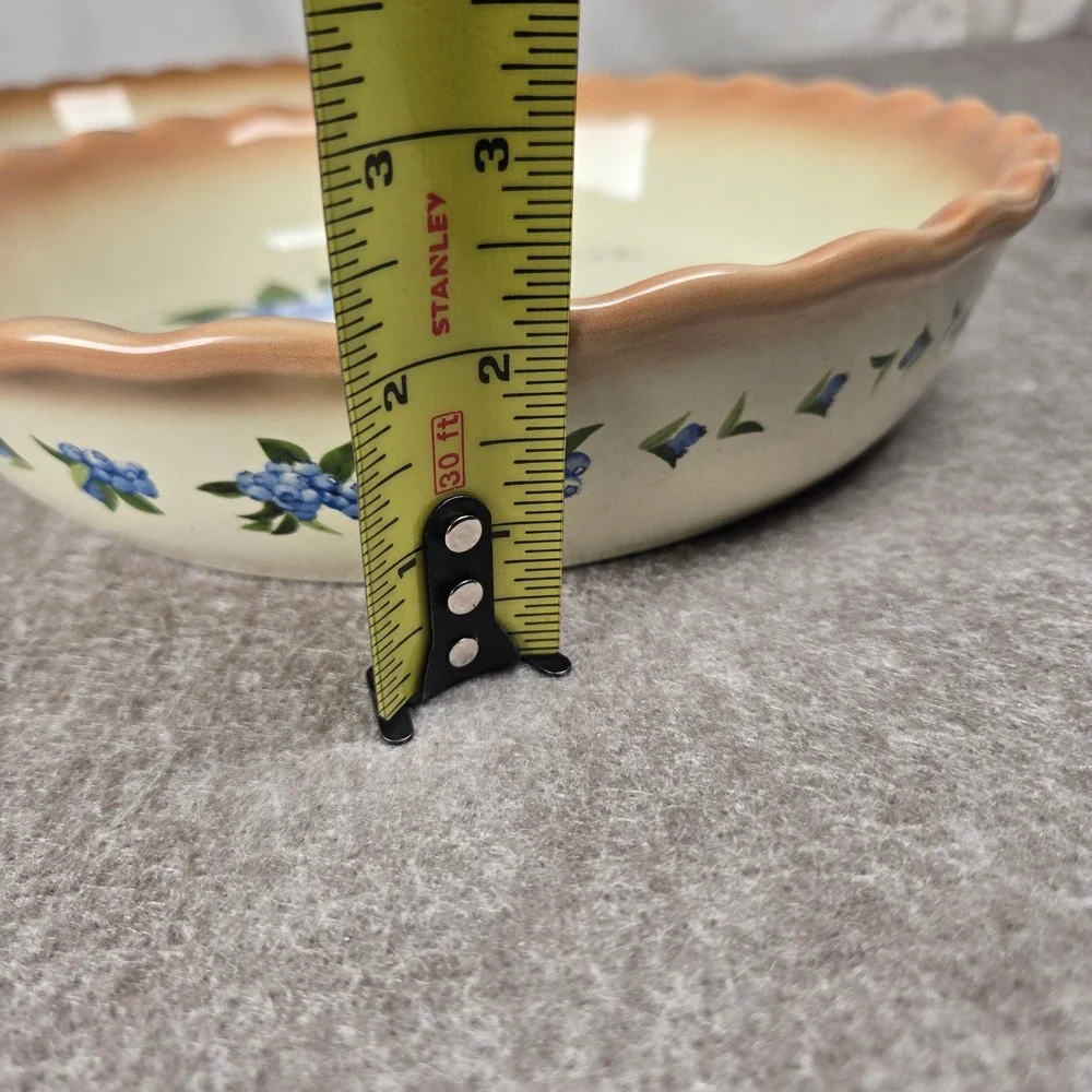 Nantucket Blueberry Pie Recipe Ceramic 10 Inch Deep Dish Scalloped Pie Plate